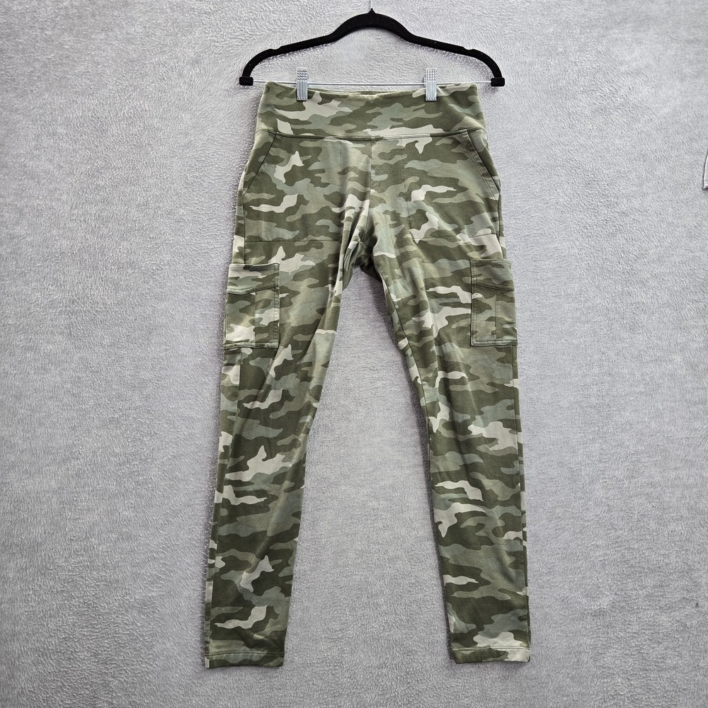 PINK ACTIVE Women Activewear Pants M Green Cargo Legging Camouflage Yoga READ